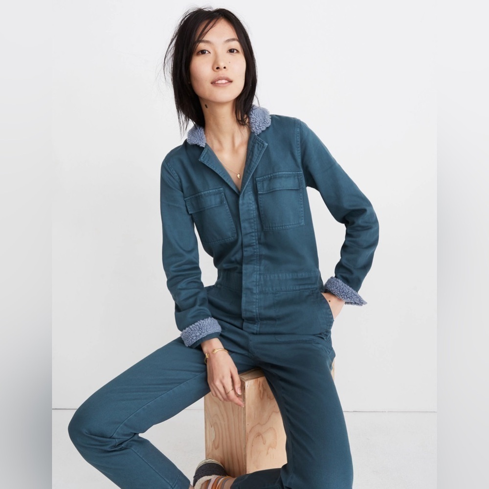 Madewell Sherpa Coverall Jumpsuit